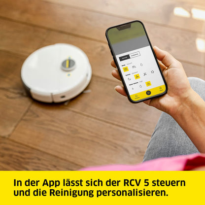 Kärcher RCV 5 Saugroboter mit Wischfunktion, LiDAR & KI Navigation – Weiß