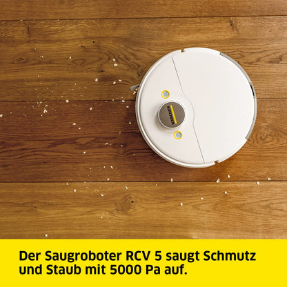 Kärcher RCV 5 Saugroboter mit Wischfunktion, LiDAR & KI Navigation – Weiß